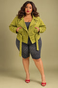 Trench court ceinturé vert grande taille FEELYOURSELF by KéKé